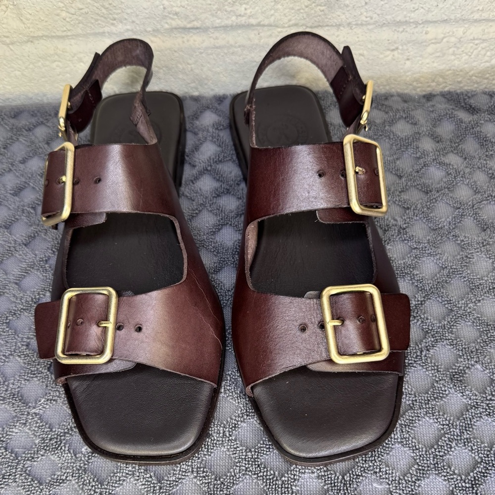 PENELOPE CHILVERS  PORTOBELLO SLINGBACK WOMEN SANDALS BITTER BROWN SIZE US 7